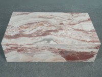 SH STONE Rosso Orobico Rouge Marbre Cube Bas Rectangle Plinthe Table Basse De Luxe Personnalisé Moderne Naturel Meubles Carré Villas
