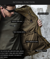 Veste tactique à capuche pour homme, hiver, automne, camouflage, imperméable, décontractée, veste d'extérieur avec fermeture éclair pour la randonnée