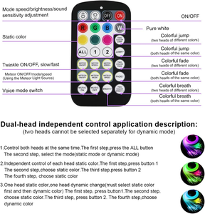 Bộ đèn trần sao lấp lánh hai màu 20W trang trí nội thất ô tô, sợi quang 9.8ft, đèn trần sao hai cổng - Product Image 4