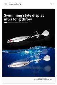 Spécialisé dans les leurres métalliques en forme de maquereau pour la pêche au lancer en bord de mer, leurres longue portée avec paillettes rotatives - Product Image 5