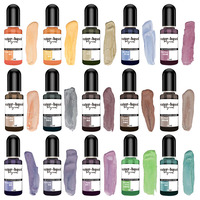 Ensemble de 30 pigments à base d'eau de 0,34 oz (10 ml) pour la coulée de résine écologique, la poudre de plâtre, le jesmonite, couleur vibrante et durable