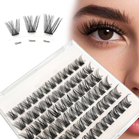 Logo Kustom Bulu Mata Palsu Tempel Sendiri Faux Cils Press on Lashes Clusters