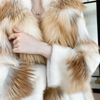 Manteau en fourrure de vison pleine fourrure de luxe, blanc platine et velours Purple Label - Vêtement d'extérieur en fourrure de vison haut de gamme pour femmes