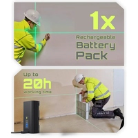 Niveau laser rotatif professionnel 12 lignes 3X360 °   Niveau automatique vert de qualité industrielle avec batterie Li-ion amovible