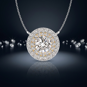 Colgante de Diamantes de Lujo con Certificado IGI, Corte Brillante Redondo, Oro Blanco, Joyería de Compromiso para Mujer, Oro de 10K, 14K, 18K, Plata 925, 935 - Product Image 1
