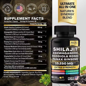 Cápsulas de Shilajit OEM de Alta Pureza, Ginseng Indio, Piperina, Potenciador de Energía Refrescante, 60 Cápsulas, Extracto de Shilajit y Ashwagandha - Product Image 5