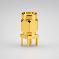 Connecteur coaxial RF plaqué or SMA mâle/femelle à souder sur carte PCB 6,5 mm*6,5 mm, conforme RoHS, en stock – Fournisseur d'usine
