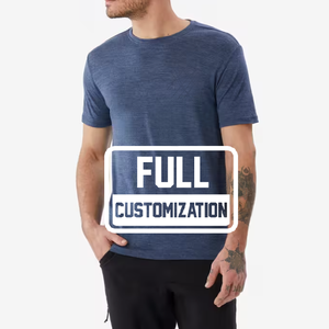 Ropa de alta calidad Soft Custom Unicolor Solid Mens 100 <span class=keywords><strong>Merino</strong></span> Wool T Shirt - Product Image 1