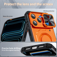 Coque de protection coulissante pour appareil photo avec anneau magnétique pour iPhone 18 17 16 15 Pro Max, double couche TPU PC antichoc