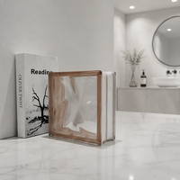 Nouveau design de bloc de verre fumé brun carré, brique de verre décorative pour la décoration de cloisons murales intérieures