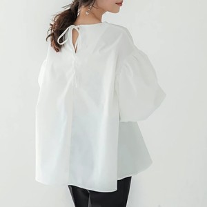 Thời Trang Mới Nữ Loose Fit Áo Cotton Tay Đèn Lồng Cổ Tròn Quá Khổ Top Mùa Hè Thường Ngày Phong Cách Hàn Quốc - Product Image 3