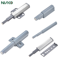 Loquet magnétique à ouverture par pression Nisko, fermeture douce, sans poignée, rebondisseur en alliage d'aluminium argenté/doré pour armoire et placard