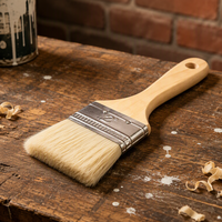 Pinceau de peinture décoratif de qualité industrielle DIY, manche ergonomique en bois massif, application uniforme sans traces pour peinture murale OEM