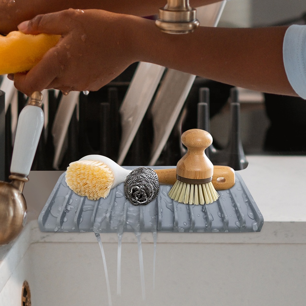 Новый стильный самосливающийся силиконовый кухонный квадратный держатель для мыла и посуды, экономичный сливной поднос для душа, силиконовый держатель для мыла