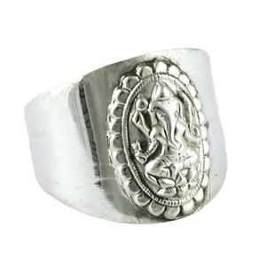 Lord Ganesh-Anillo de Plata de Ley 925 liso, joyería fina, joyería de plata - Product Image 1