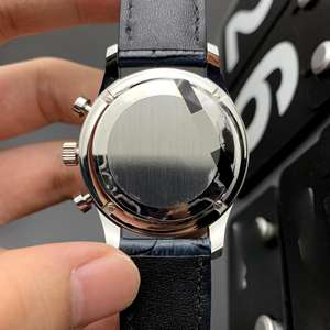 2025 Montre mécanique haut de gamme pour homme avec aiguille bleue et bracelet en cuir, fonction chronographe simple - Product Image 6