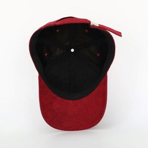 OEM venta al por mayor personalizado de alta calidad bordado Logo rojo Golf sombrero 6 paneles de gamuza Gorras hombres mujeres deportes al aire libre sol gorra de béisbol - Product Image 6