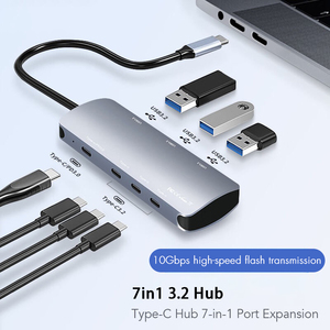 Privater Modus Typ-c 7-in-1-Erweiterungsdock USB3.2 PD3.0 Typ C 3.2 Hub Typ C Daten PD Lade typ C Hub Station - Product Image 2