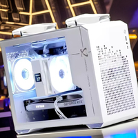 Casing Komputer ZeroMaster X300 Full Tower Aluminium dengan Sisi Kaca Temper, Pendingin Air 240 untuk Motherboard M-ATX/ITX, 4 Slot PCI