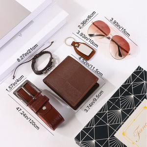 Set de Regalo Empresarial Personalizado con Logotipo, <span class=keywords><strong>Gafas</strong></span> de Sol para Hombre, Recuerdo, Regalo de San Valentín, Cinturón, Cartera, Pulsera, Tendencia - Product Image 1