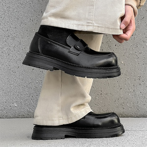 Nouvelles Chaussures Décontractées pour Homme, Style Business Casual, Mocassins Chunky Antidérapants, Amortissants, Légers, Rehaussantes, à Enfiler, Type Derby à Bout Large - Product Image 5