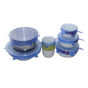 Accessoires de cuisine scellés flexibles non toxiques de haute qualité Couvercles extensibles en silicone Couvercle de stockage des aliments