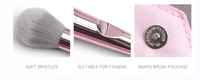 Ensemble professionnel de 10 pinceaux de maquillage à manche or rose, synthétiques et doux, compatibles baume à lèvres, blush plat/cantonné, effet laser holographique