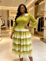 Robe plissée Miyake de haute qualité pour femmes, grande taille, dégradé de couleurs, multi-couches, pour robes de soirée, vente en gros