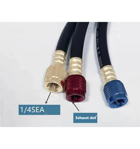 3 PCS <span class=keywords><strong>Tuyau</strong></span> <span class=keywords><strong>de</strong></span> charge <span class=keywords><strong>de</strong></span> réfrigérant en caoutchouc noir pour R410 1/4 "Connection 36" Burst Pressure 4000Psi Gas Air Conditioning Fitting - Product Image 4