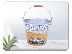 White Round Galvanized Iron Ice <b>Bucket</b> 5L <b>Beer</b> Barrel Model 012 Anhui Use with Logo Printing Customizable by Manufacturer - Product Image 4
