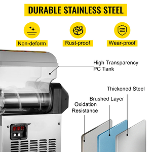 Machine à Granita Professionnelle 15L*2 à Réservoir Unique, Prise Européenne 220V, pour Boissons Glacées et Neige Fondante, Prix Usine - Product Image 3