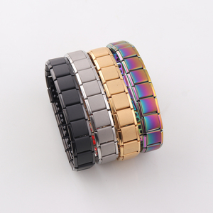 <span class=keywords><strong>Bracelet</strong></span> magnétique <span class=keywords><strong>bleu</strong></span> pour hommes et femmes, bijou en acier inoxydable, avec élastique, Balance de santé, couleur <span class=keywords><strong>bleu</strong></span>, vente en gros, 2 rangées - Product Image 6