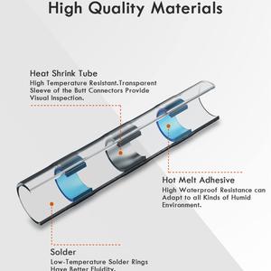 130 Conectores de Cable Termocontraíbles Impermeables AWG26 10, Adaptadores de PVC Enchufables - Product Image 4