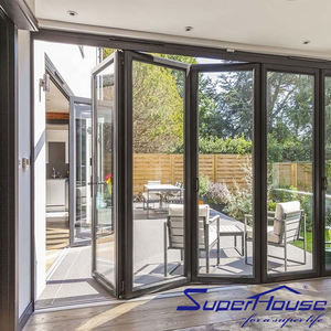 Pintu Lipat Kaca Modern Anti Badai Berbahan Aluminium dengan Isolasi Panas Superhouse Frame - Product Image 2