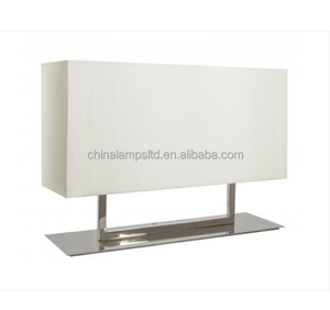Modern Industrial Style LED Bedside Lamp <b>Brushed</b> Nickel with Pink Fabric Shade USB Port and Outlets for Hotel Bedrooms - Product Image 4