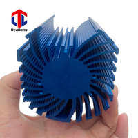Dissipateur thermique circulaire en aluminium anodisé bleu, profilé extrudé par fraisage CNC, pour LED haute puissance