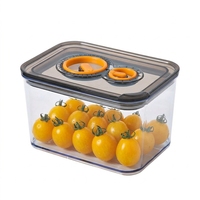 Boîte de rangement pour fruits et légumes pour réfrigérateur, empilable, transparente, avec valve d'aération