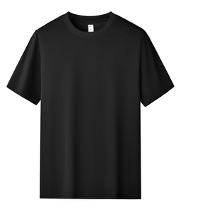 Camiseta de Manga Corta para Hombre de Algodón Pima de Alta Gama, 100 Unidades; Camiseta de Cuello Redondo de Color Sólido, de Algodón Mercerizado, Fresca y de Secado Rápido - Product Image 2