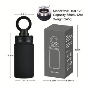 Bouteille d'eau sport en acier inoxydable 350 ml, à large ouverture, portable, avec adsorption magnétique, tasse thermique 316L - Product Image 6