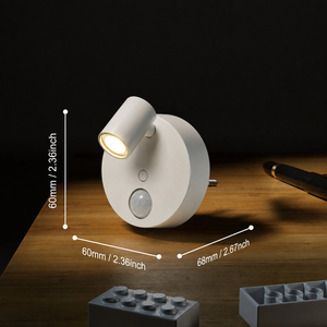 PIR Motion <b>Sensor</b> Night <b>Light</b> <b>Plug</b> <b>in</b> LED Wall Lamp 3 Level Dimming Adjustable Brightness for Bedroom Bathroom Hallway - Product Image 5