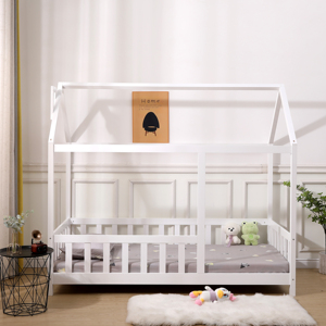 <span class=keywords><strong>Letto</strong></span> a <span class=keywords><strong>casetta</strong></span> con barriere di sicurezza rimovibili, <span class=keywords><strong>Letto</strong></span> <span class=keywords><strong>Montessori</strong></span> per bambini - Product Image 3