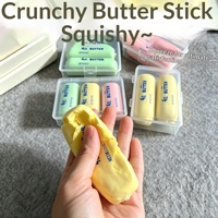 Mainan Fidget Batang Mentega Lembut Super Basah, Tekstur Renyah, Musik Pengurang Stres, Pemulihan Lambat, 8cm, Usia 5+