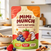 Sachets refermables mats personnalisés à faible MOQ avec impression de dessins animés pour enfants, idéaux pour fruits, chips, céréales et snacks