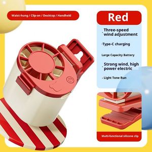 26 Nouveaux mini ventilateurs portatifs à clip parapluie en plastique, haute vitesse, recharge USB, pour bureau et taille, cadeau transfrontalier - Product Image 6