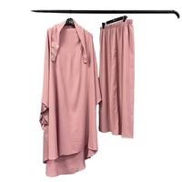 Khimar arabe à la mode 2 pièces en gros longue jupe de couleur pure ensemble abaya femmes robe musulmane vente au détail