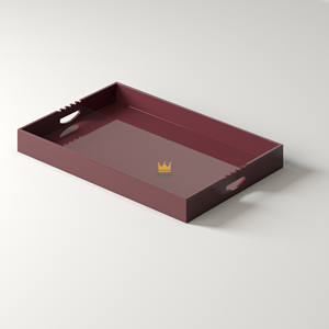 Custom Eco-friendly <b>Lacquerware</b> MDF Serving Tray-Decorative Portable High Quality Vietnam Handmade for Living Room/Showroom Use - Product Image 2