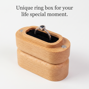 OEM Mini Wood Ring <b>Box</b> with Magnetic Closure and Velvet Lining Custom Logo Available for Gift - Product Image 3