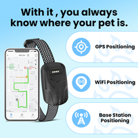 TIZE Nouvelle Version Collier GPS Intelligent pour Chien avec Géolocalisation, Mini Traceur Anti-Perte en Plastique, Étanche IPX7, Réseau 4G
