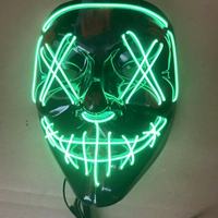 Masque LED d'Halloween, vente chaude transfrontalière, masque de fantôme effrayant pour fête costumée, décoration lumineuse à lumière froide