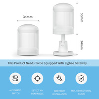 Détecteur de mouvement humain intelligent SIXWGH Zigbee 3.0, grand angle de 150°, détecteur PIR, portée de 7 m, contrôle sans fil par application, alimenté par batterie, pour la maison